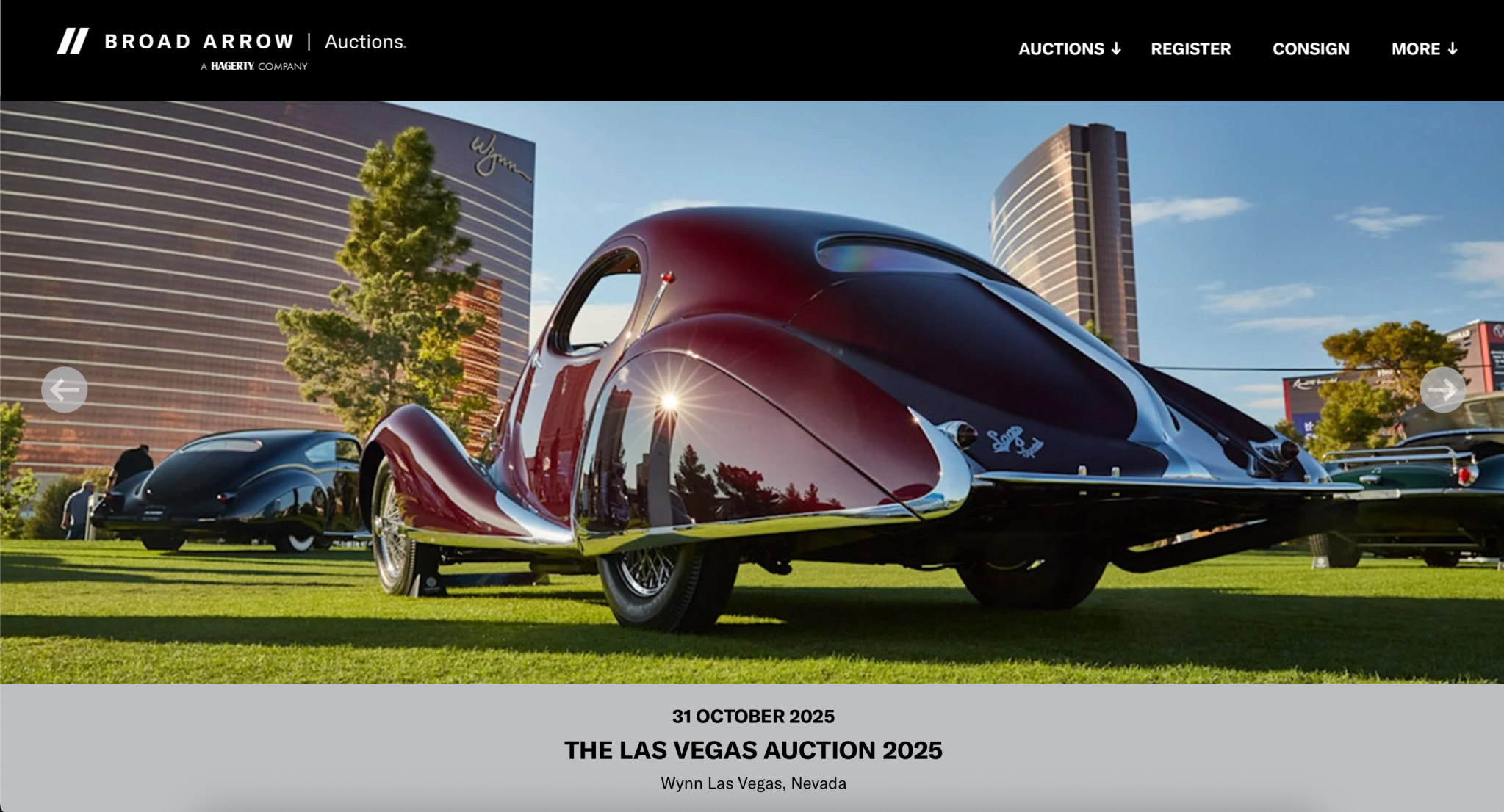 Broad Arrow Auctions Selling at the Concours at Wynn Las Vegas