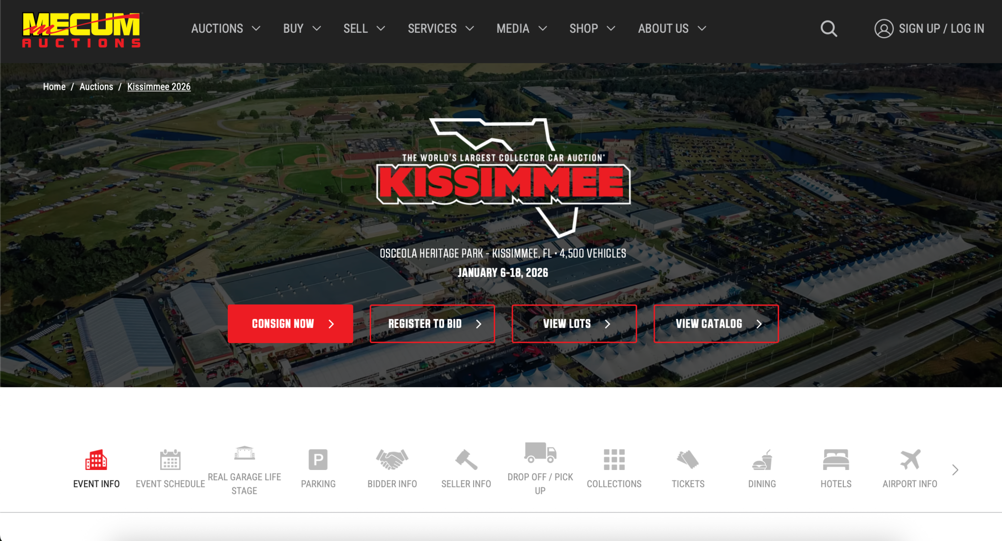 Mecum Kissimmee 2026 Starts Today